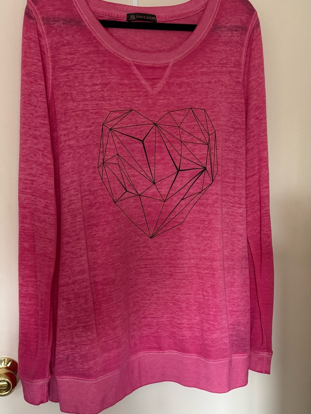 Love & Legend Hot Pink Geometric Heart Pullover